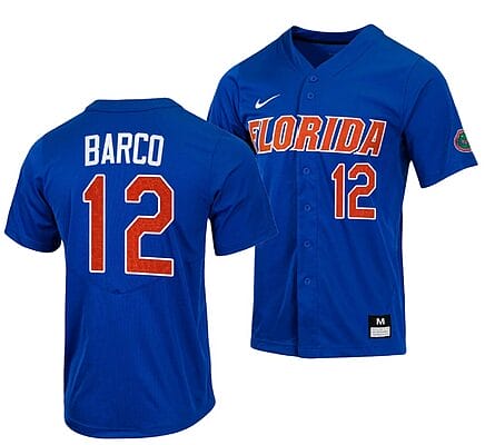 Hunter Barco Jersey Florida Gators Baseball NCAA College Royal Alumni #12