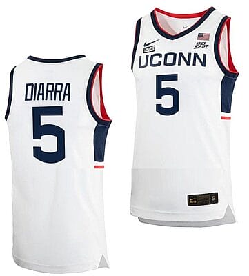 Hassan Diarra Jersey UConn Huskies College Basketball White Replica #5