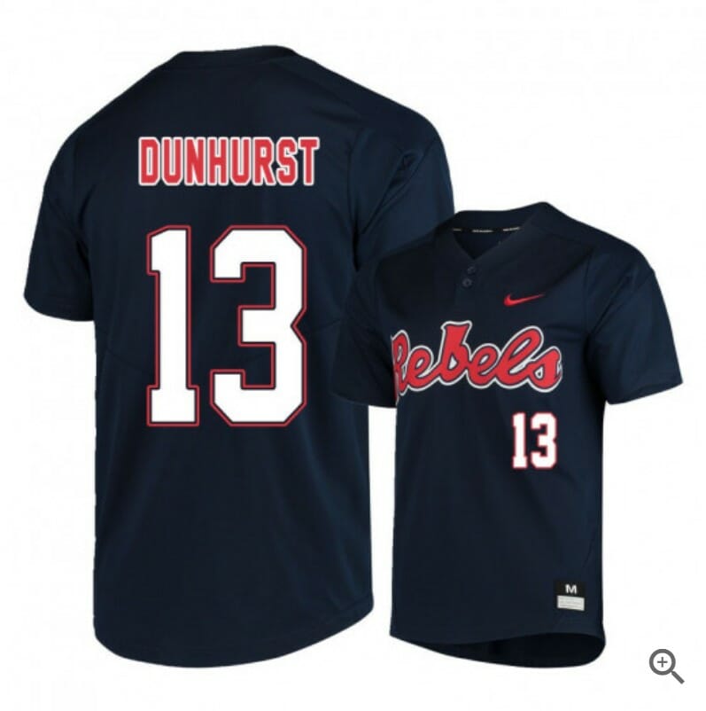 Hayden Dunhurst Jersey Ole Miss Rebels Baseball NCAA College Black Alumni #13 1 Hayden Dunhurst Jersey Ole Miss Rebels Baseball NCAA College Black Alumni #13