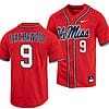 Hayden Leatherwood Jersey Ole Miss Rebels College Baseball Red #9
