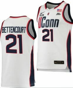 Ines Bettencourt Jersey UConn Huskies College Basketball White Replica #21