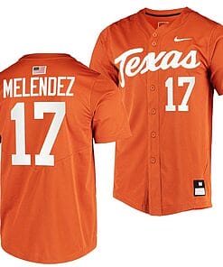 Ivan Melendez Jersey Texas Longhorns College Baseball Full-Button Orange #17
