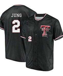 Jace Jung Jersey Texas Tech Red Raiders Baseball Under Armour NCAA College Black Alumni #2