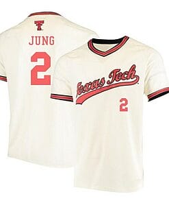 Jace Jung Jersey Texas Tech Red Raiders Baseball Under Armour NCAA College Cream Alumni #2