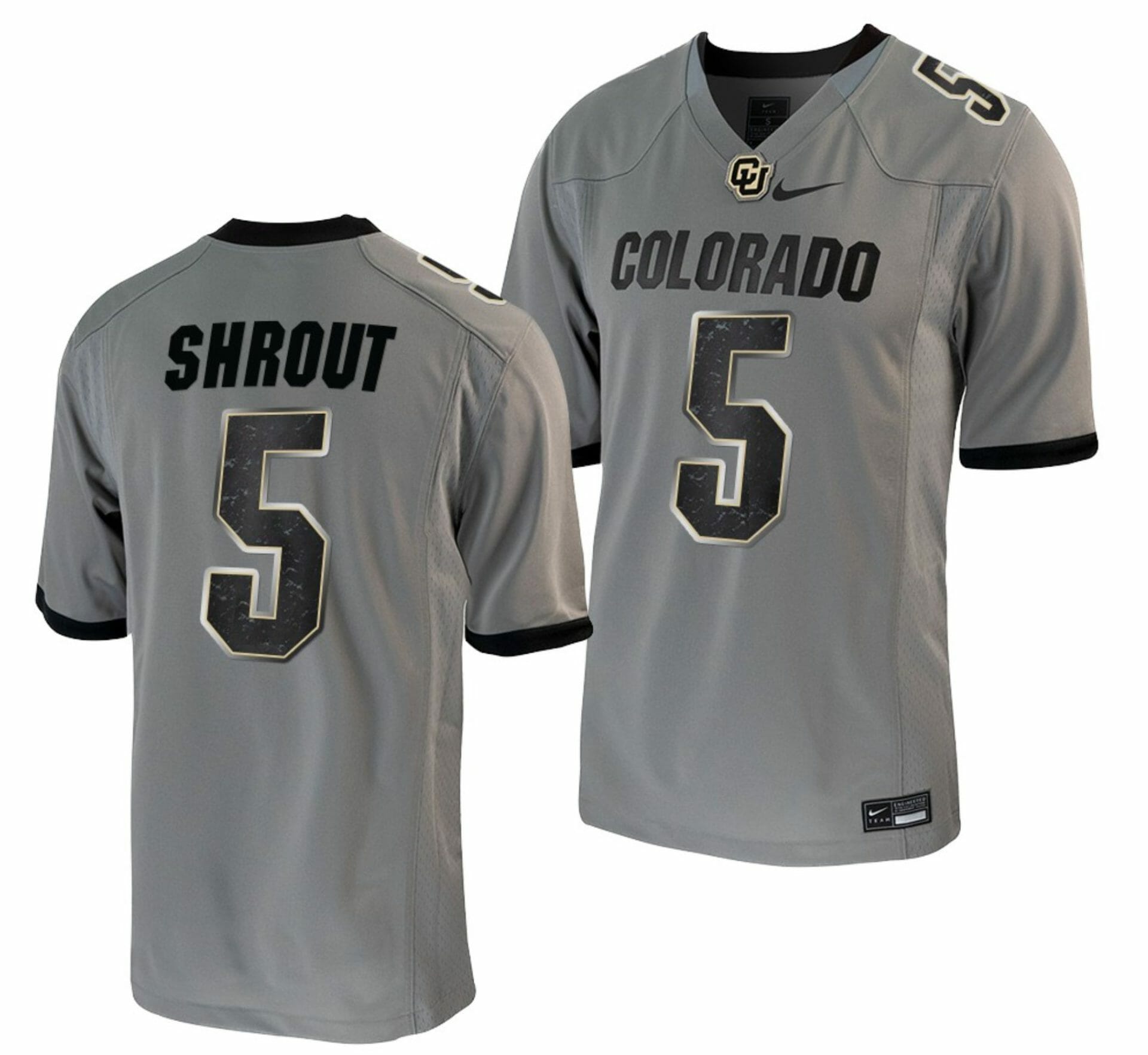 JT Shrout Jersey Colorado Buffaloes College Football Untouchable Game Grey #5 1 JT Shrout Jersey Colorado Buffaloes College Football Untouchable Game Grey #5