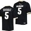 JT Shrout Jersey Colorado Buffaloes College Football Untouchable Replica Black #5 4 JT Shrout Jersey Colorado Buffaloes College Football Untouchable Replica Black #5