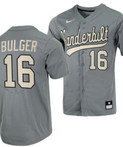 Jack Bulger Jersey Vanderbilt Commodores College Baseball Full-Button Grey #16