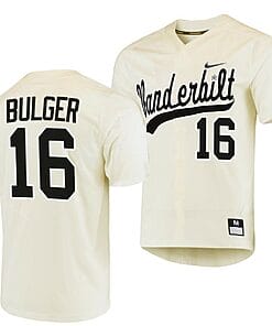 Jack Bulger Jersey Vanderbilt Commodores College Baseball Replica Cream #16