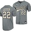 Jack Leiter Jersey Vanderbilt Commodores College Baseball Full-Button Grey #22