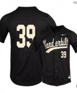 Jake Eder Jersey Vanderbilt Commodores Baseball NCAA College Black Alumni #39
