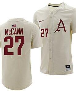 James McCann Jersey Arkansas Razorbacks College Baseball Full-Button Natural #27