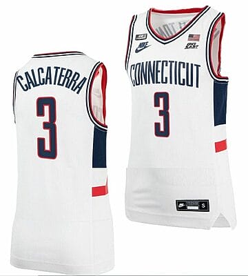 Joey Calcaterra Jersey UConn Huskies College Basketball Alumni White #3