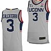 Joey Calcaterra Jersey UConn Huskies College Basketball Limited Gray #3