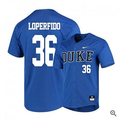Joey Loperfido Jersey Duke Blue Devils Baseball NCAA College Blue Elite Alumni #36