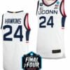 Jordan Hawkins Jersey UConn Huskies College Basketball 2023 NCAA Final Four White #24