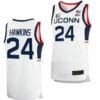 Jordan Hawkins Jersey UConn Huskies College Basketball White Replica #24