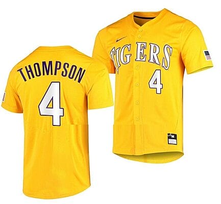 Jordan Thompson Jersey Lsu Tigers Baseball NCAA College Vapor Untouchable Elite Gold #4