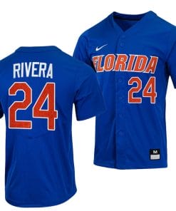 Josh Rivera Jersey Florida Gators Baseball NCAA College Royal Full-Button #24