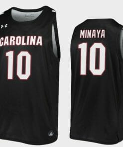 Justin Minaya Jersey South Carolina Gamecocks College Basketball Black Replica #10