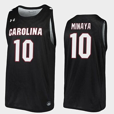 Justin Minaya Jersey South Carolina Gamecocks College Basketball Black Replica #10 8 Justin Minaya Jersey South Carolina Gamecocks College Basketball Black Replica #10