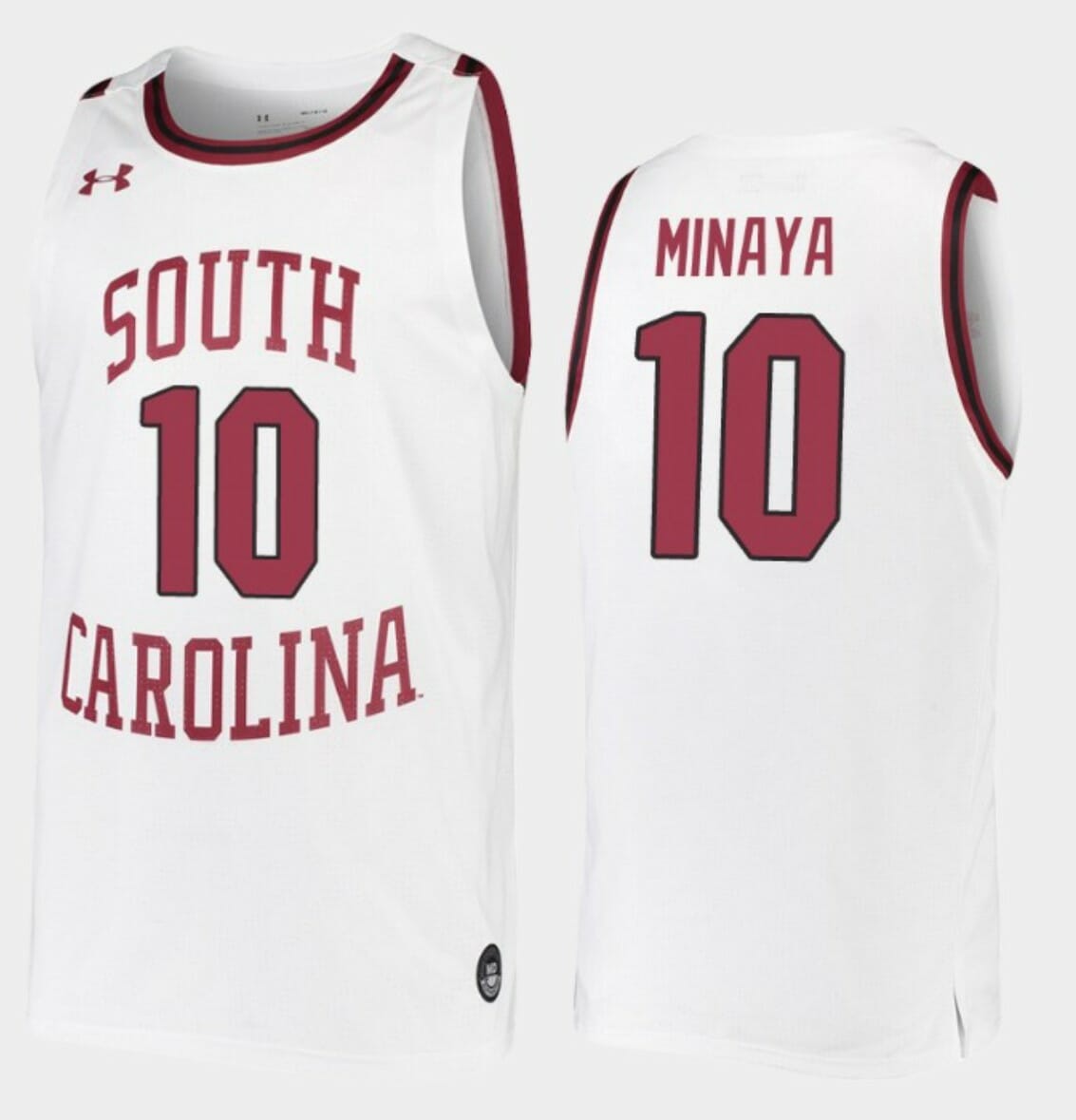 Justin Minaya Jersey South Carolina Gamecocks College Basketball White Replica #10 1 Justin Minaya Jersey South Carolina Gamecocks College Basketball White Replica #10