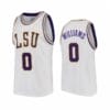 KJ Williams Jersey LSU Tigers Basketball 2023 NCAA College White #0 8 KJ Williams Jersey LSU Tigers Basketball 2023 NCAA College White #0