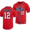 Kemp Alderman Jersey Ole Miss Rebels College Baseball Red #12 3 Kemp Alderman Jersey Ole Miss Rebels College Baseball Red #12