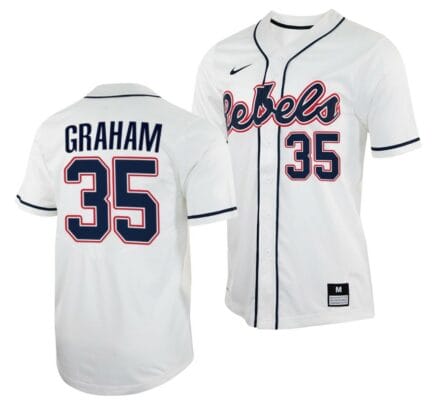 Kevin Graham Jersey Ole Miss Rebels College Baseball White #35