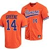 Khalil Greene Jersey Clemson Tigers College Baseball Orange Full-Button #14
