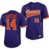 Khalil Greene Jersey Clemson Tigers College Baseball Purple Full-Button #14 2 Khalil Greene Jersey Clemson Tigers College Baseball Purple Full-Button #14