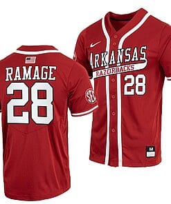 Kole Ramage Jersey Arkansas Razorbacks College Baseball Red College #28
