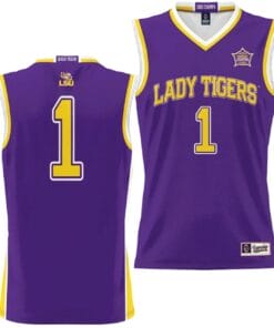 LSU Tigers Basketball Jersey 2023 NCAA National Champions Purple #1