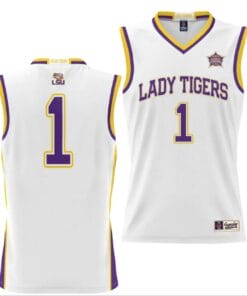 LSU Tigers Basketball Jersey 2023 NCAA National Champions White #1