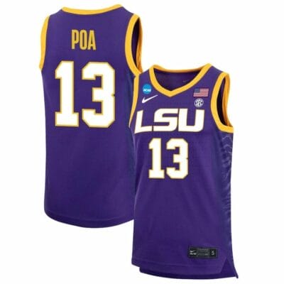 Last Tear Poa Jersey LSU Tigers Basketball 2023 NCAA College Purple #13