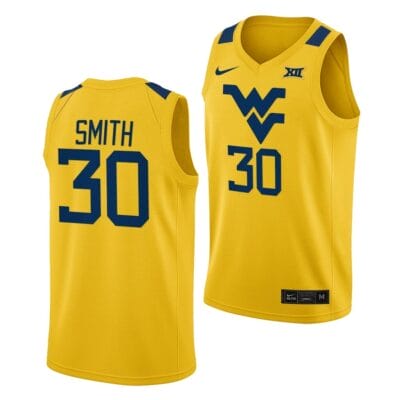 Madisen Smith Jersey West Virginia Mountaineers College Basketball NCAA eligibility Jersey 2023 WNBA Draft Yellow #30