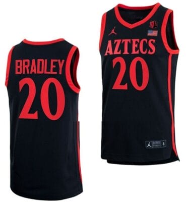 Matt Bradley Jersey San Diego State Aztecs College Basketball Black #20 10 Matt Bradley Jersey San Diego State Aztecs College Basketball Black #20