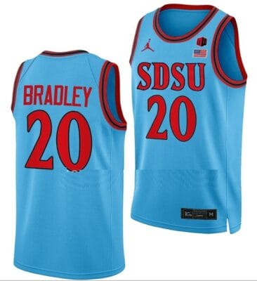 Matt Bradley Jersey San Diego State Aztecs College Basketball Blue Alternate #20 10 Matt Bradley Jersey San Diego State Aztecs College Basketball Blue Alternate #20