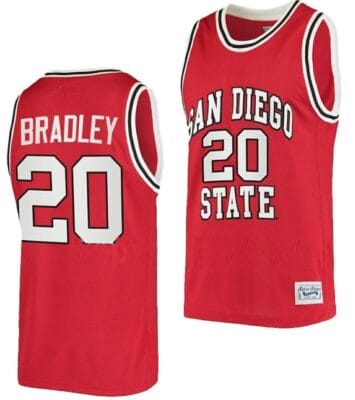 Matt Bradley Jersey San Diego State Aztecs College Basketball Red Retro #20 10 Matt Bradley Jersey San Diego State Aztecs College Basketball Red Retro #20