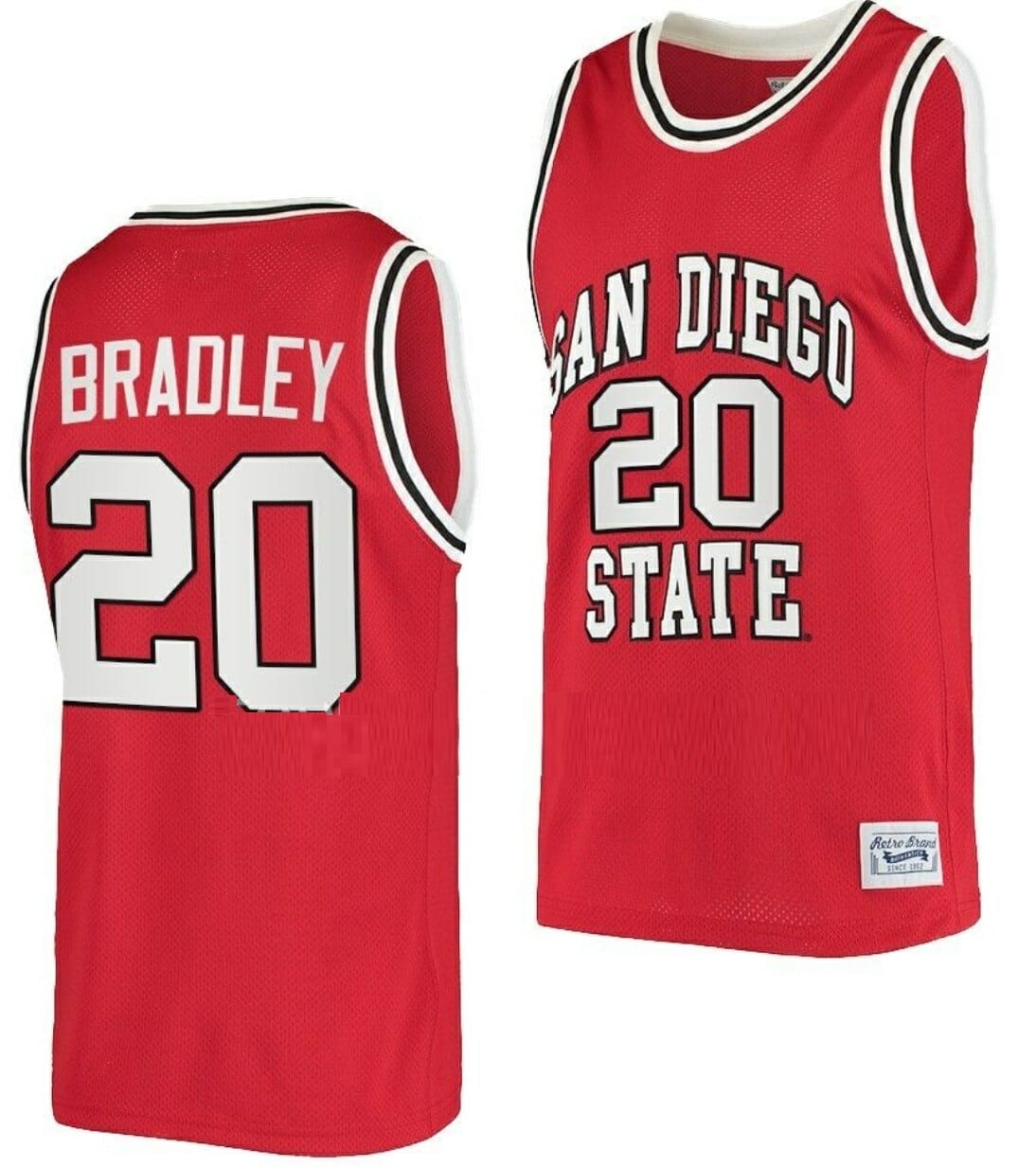 Matt Bradley Jersey San Diego State Aztecs College Basketball Red Retro #20 1 Matt Bradley Jersey San Diego State Aztecs College Basketball Red Retro #20