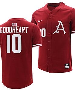 Matt Goodheart Jersey Arkansas Razorbacks College Baseball Cardinal #10