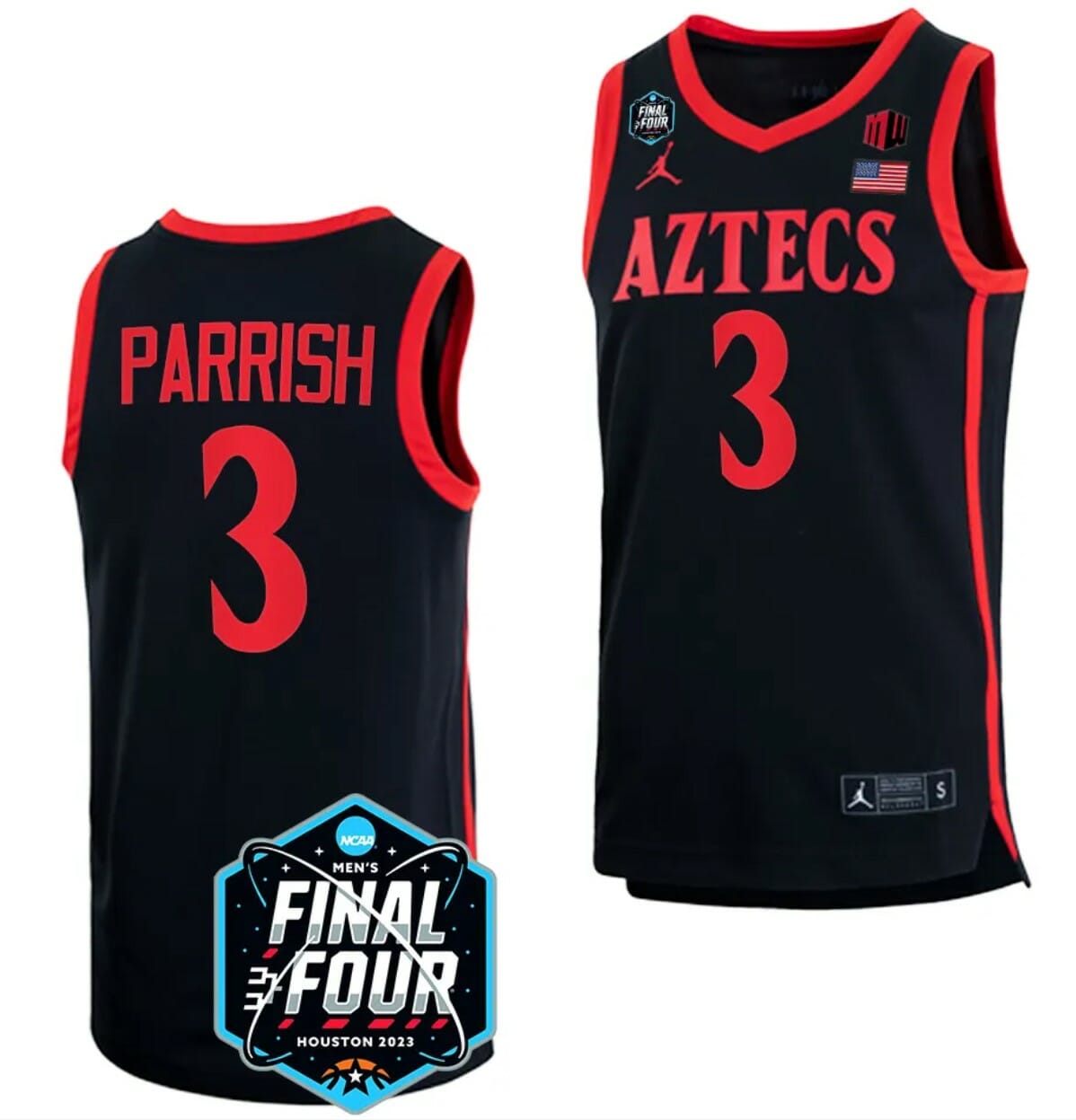 Micah Parrish Jersey San Diego State Aztecs 2023 NCAA National Championship March Madness Black #3 10 Micah Parrish Jersey San Diego State Aztecs 2023 NCAA National Championship March Madness Black #3