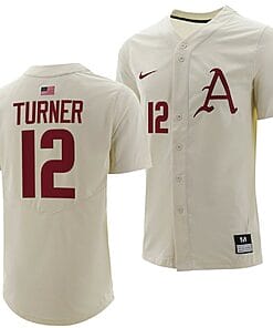 Michael Turner Jersey Arkansas Razorbacks College Baseball Full-Button Natural #12