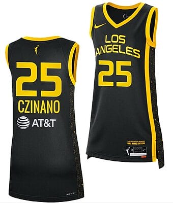 Monika Czinano Jersey Rebel Edition Los Angeles Sparks College Basketball 2023 WNBA Draft Black #25 6 Monika Czinano Jersey Rebel Edition Los Angeles Sparks College Basketball 2023 WNBA Draft Black #25