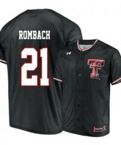 Nate Rombach Jersey Texas Tech Red Raiders Baseball NCAA College Black Alumni #21