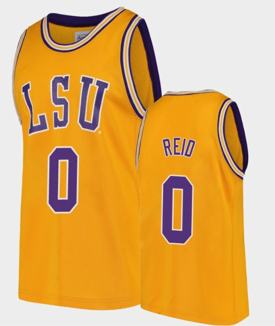Naz Reid Jersey LSU Tigers College Basketball Gold Replica #0 1 Naz Reid Jersey LSU Tigers College Basketball Gold Replica #0