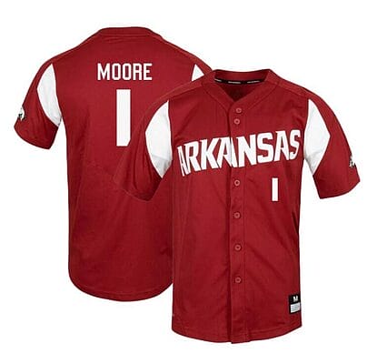 Robert Moore Jersey Arkansas Razorbacks Baseball NCAA College Cardinal Alumni #1