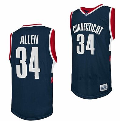 Ray Allen Jersey UConn Huskies College Basketball Navy Retro #34