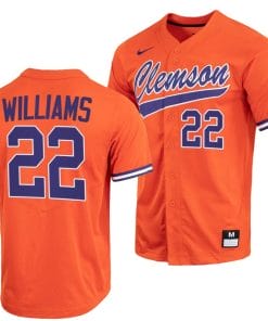 Ricky Williams Jersey Clemson Tigers College Baseball Orange Full-Button #22
