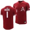 Robert Moore Jersey Arkansas Razorbacks College Baseball Cardinal #1