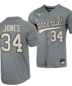Spencer Jones Jersey Vanderbilt Commodores Baseball NCAA College Grey Alumni #34